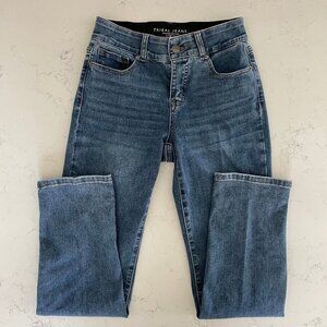 Tribal Jeans Sophia Curvy Straight 5 Pocket M Rise Cotton Poly Denim Jeans Sz 4P